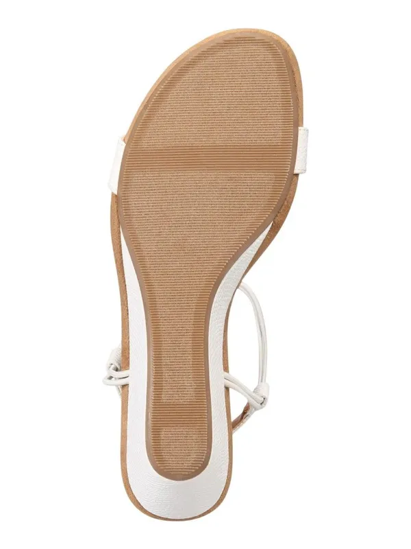 NWT Style & Co. Mulan Wedge Slip On Open Toe Textured Elastic Sandals White 6.5M - Image 4