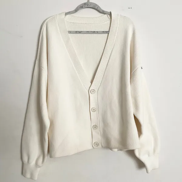 Alo Scholar Cardigan Sweater Ivory L - Image 2