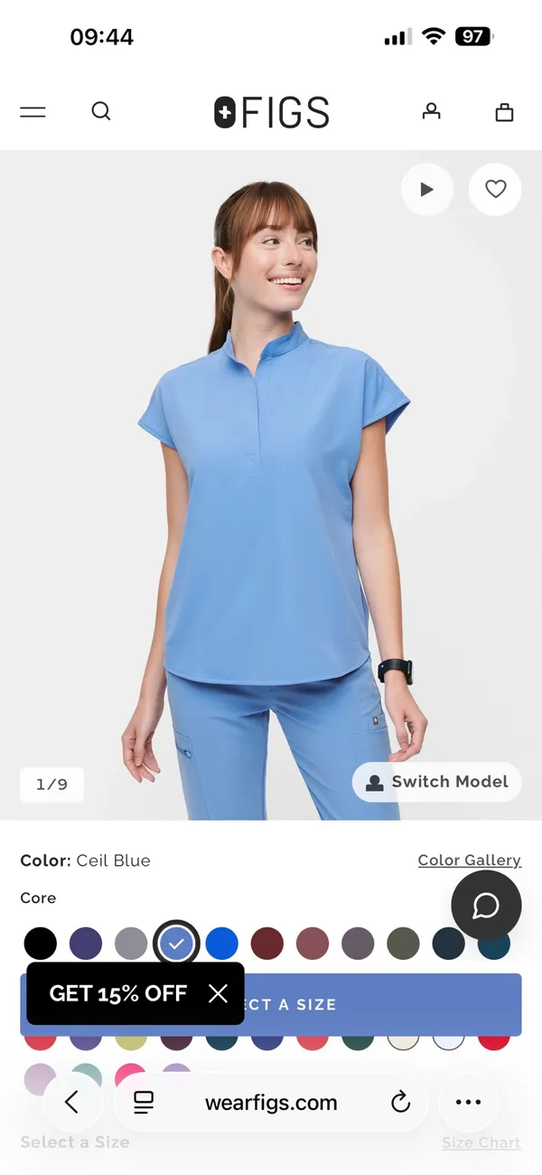 Ceil Blue FIGS Rafaela Scrub Top - Image 4