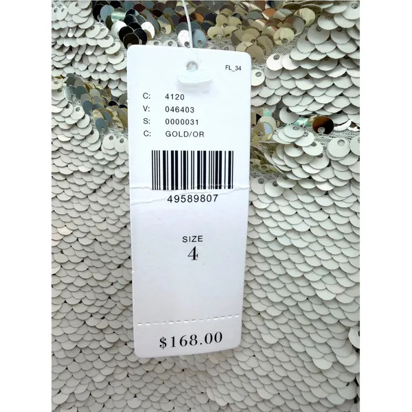 Hutch Anthropologie Champagne Gold Sequin Pencil Skirt 4 NWT New Year Eve Party - Image 4