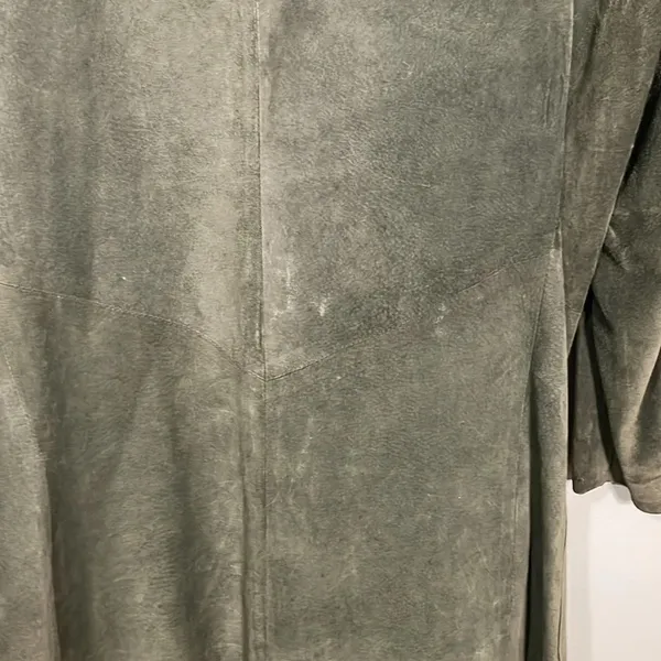 Vintage John Murrough Suede Coat Green Fur Collar Women's M 80s 90s‎ retro - Image 13