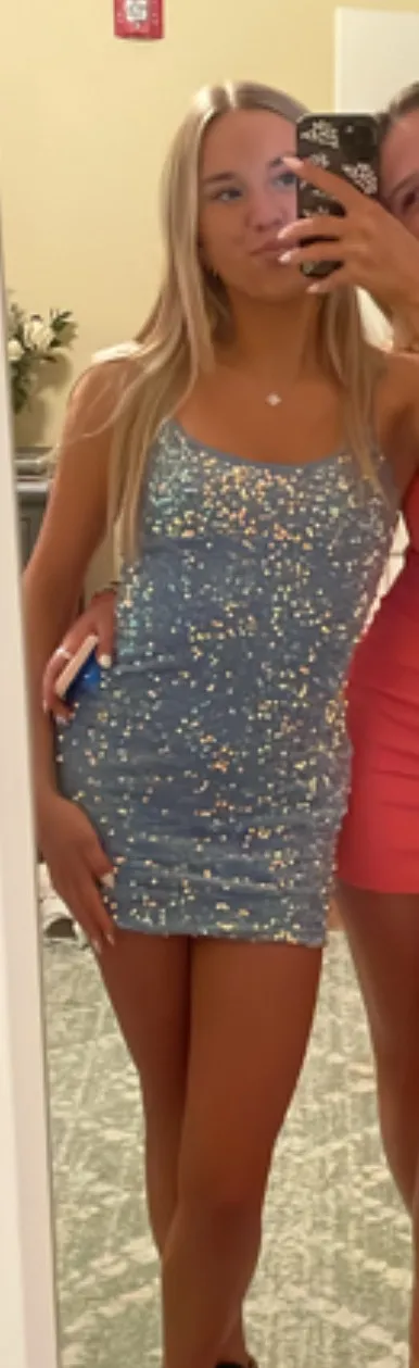 Lucy in the Sky Light Blue Sequin Dress - Image 4
