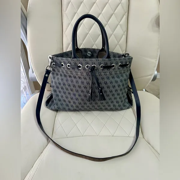 Dooney & Bourke Monogram Signature Tassel Tote Vintage purse - Image 13