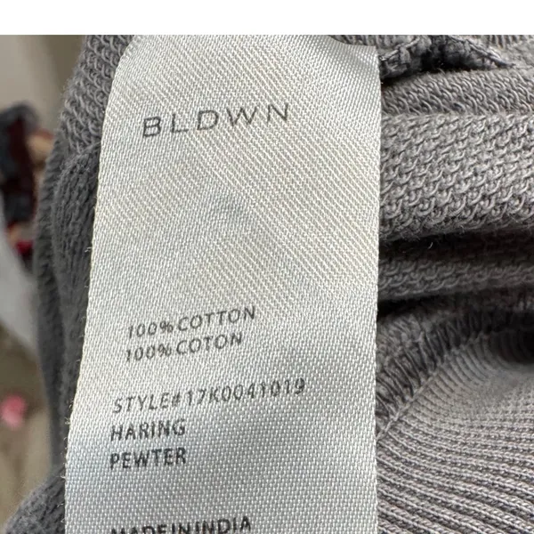 BLDWN Haring Pewter Gray Cotton Crewneck Sweatshirt Back Seam Detail Size Small - Image 4