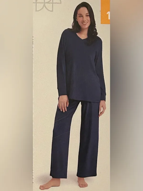 SERRA Lounge Set - V- neck Top & Wide Leg Pants size XL 16/18 oversized - Image 3