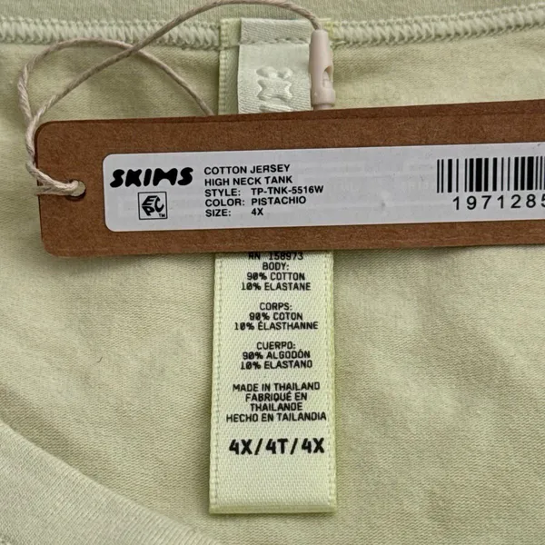 Skims Cotton Jersey High Neck Tank Pistachio Size 4X - Image 7