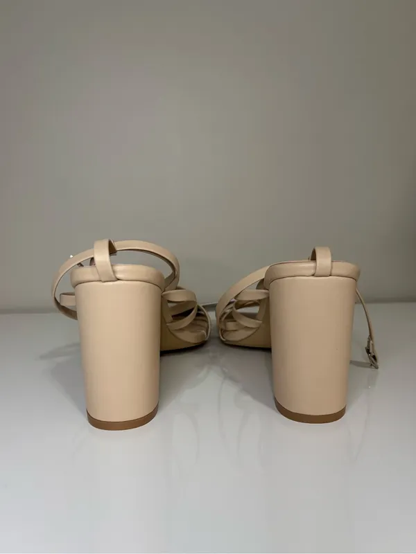 Azazie Cross Strappy Ankle Strap Heels - Image 4