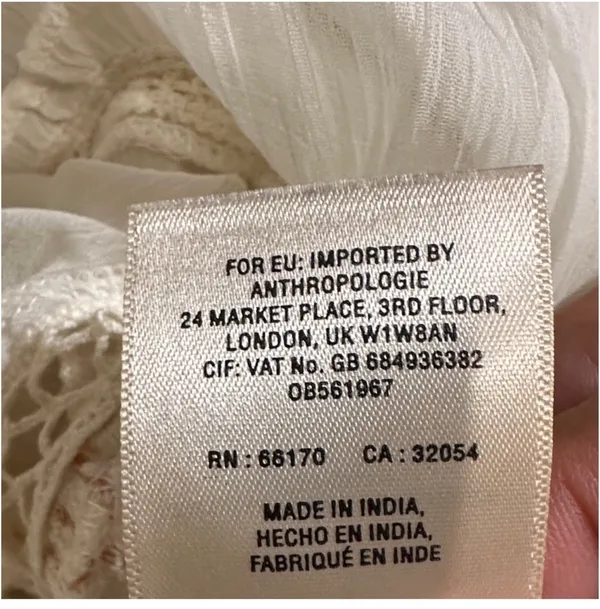 Size Small Anthropologie Boho Lace Peplum Top – Ivory/Cream - Image 8