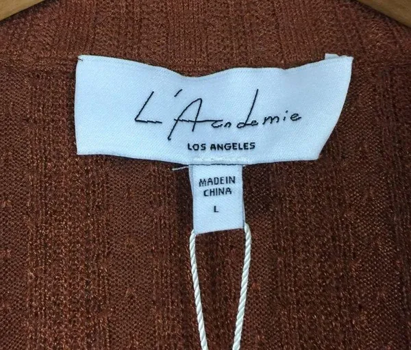 NWT L'Academie Revolve Arina Brown Maxi Sweater Dress Large Knit Open Back - Image 5