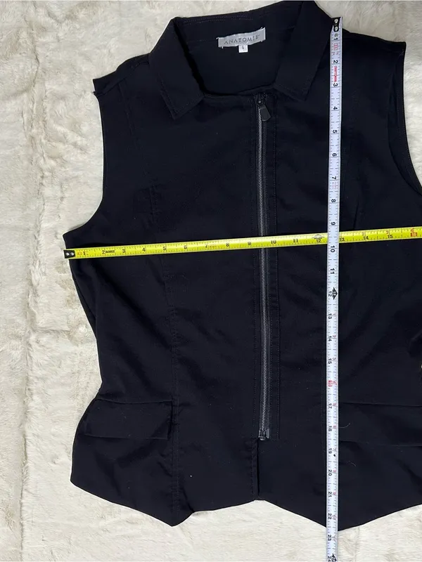 Anatomie Women’s Size S Black Sleeveless Zip Up Front Shirt Vest - Image 6