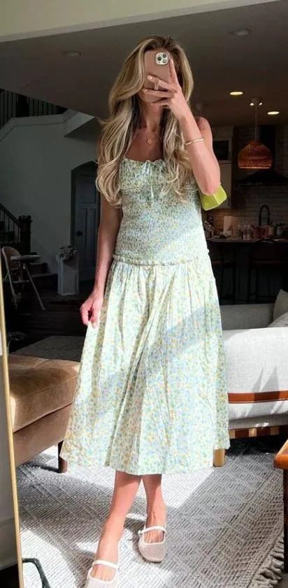 FREE PEOPLE Lavender Daze Dress in Green Combo Size Medium NWT - Image 3