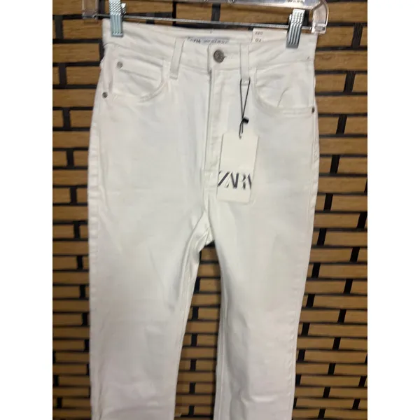 Zara‎ White Slim Flare Jeans Size 2 - Image 3