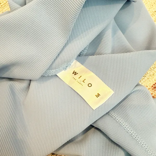 Wilo The Label Womens Ribbed Blue Leggings Size Medium Pilates Yoga Athleisure - Image 8