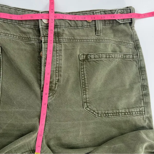 FREE PEOPLE We The‎ Free Palmer Cuffed Jeans Army green sz 32 - Image 7