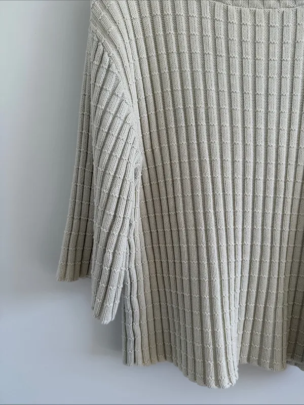 Free People Beach Cream Ribbed Knit Women’s Sweater - Relaxed Fit - Image 2
