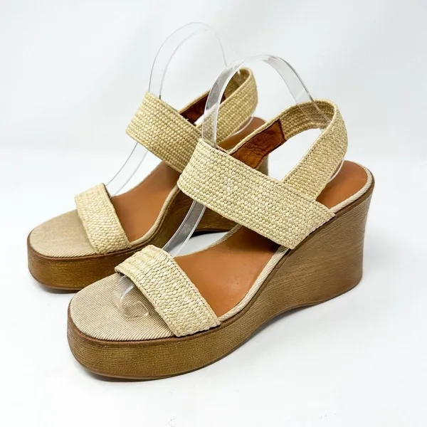 NEW Lucky Brand Delukah Ankle Strap Wedge Slingback Sandals, Size 9.5, MSRP $99 - Image 3