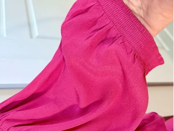 💥NWT Maeve Anthropologie Raspberry Pink Wrap Tie Waist Puff Sleeve Dress 14💛 - Image 8