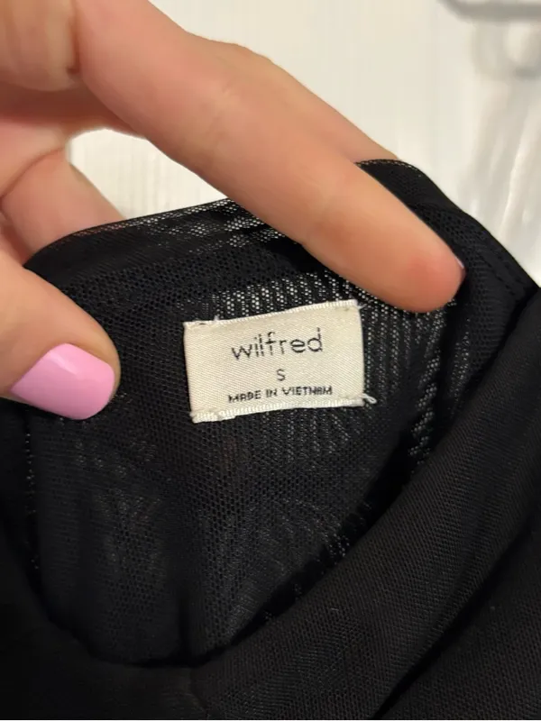 Aritzia Wilfred Black Cinched Midi Dress - Image 4