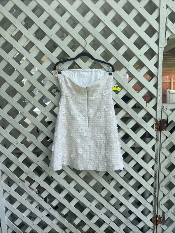 Free People Anthropologie Sundream Strapless Tweed Floral Mini Dress - Image 12