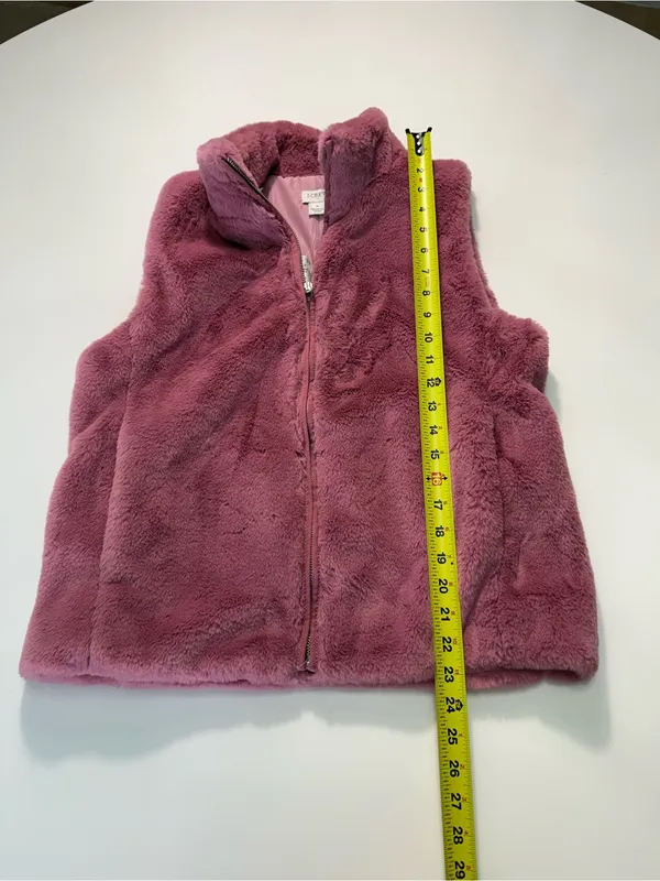 J. Crew Mauve Faux Fur Zip-Up Vest - Image 3