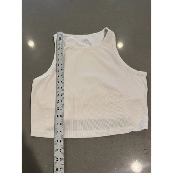 OFFLINE‎ by Aerie Ribbed Racerback Crop Tank Top Ivory XL TG - Image 3