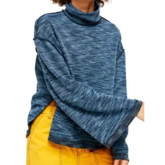 Free People‎ Women's Sunny Days Knit Oversized Turtleneck Sweater Size XS - Image 14