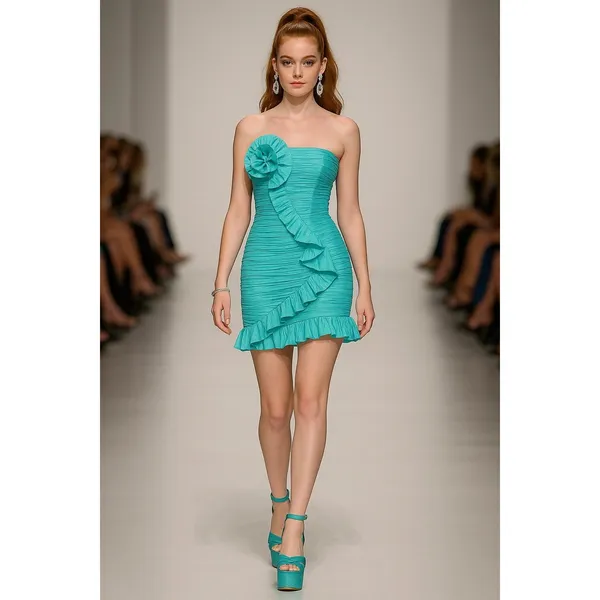 Liv Foster Crushed Taffeta Rosette‎ Mini Dress Size 4 - Image 2