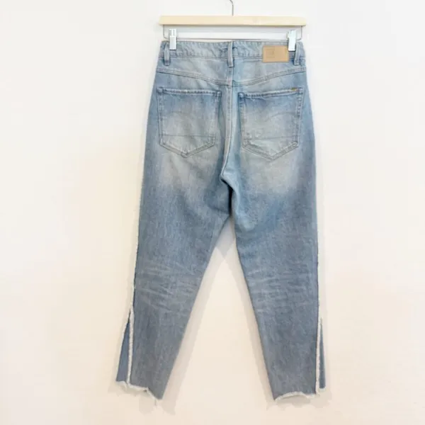 G Star Raw 3301 Jeans Size 28 Blue High Waist‎ Frayed Straight Crop Alternative - Image 12