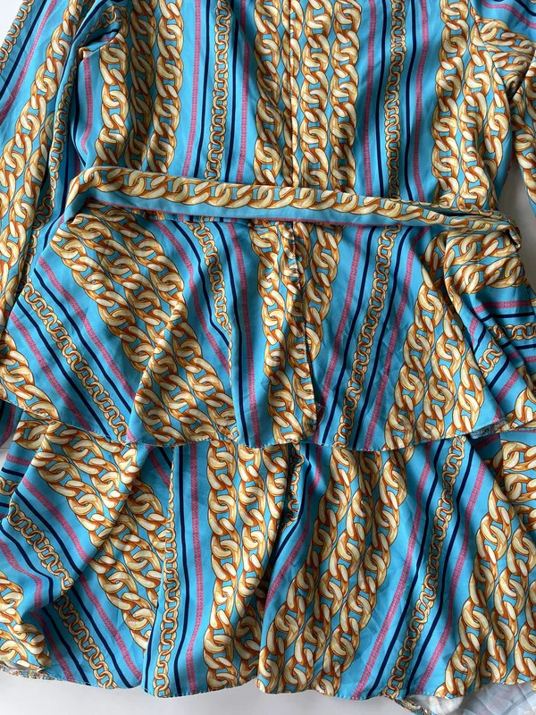 Zack Curve Chain Print Ruffle Mini Dress Plus Size 16 - Image 10
