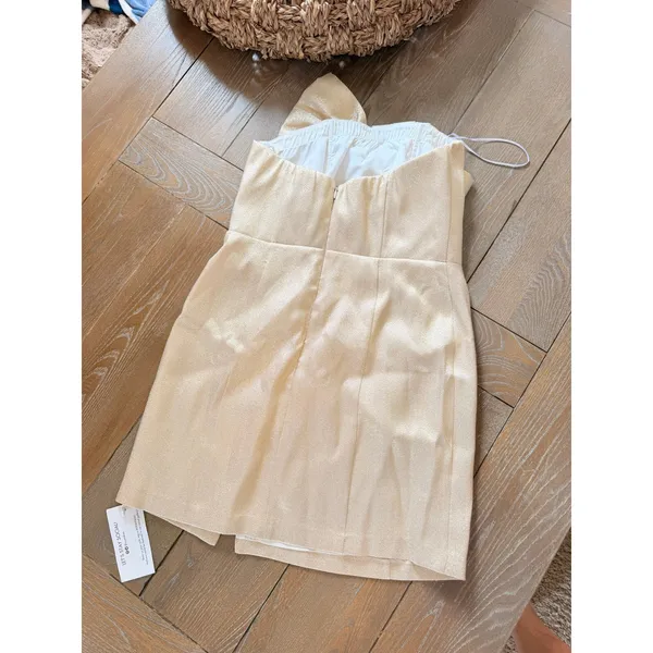 Yumi Kim Avery Dress Womens Gold‎ Brocade Strapless Bow Mini S DR-21803/238 - Image 2