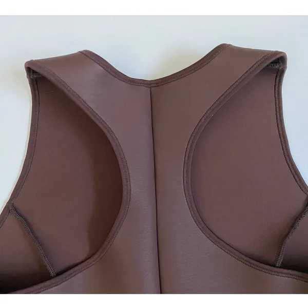 SKIMS Rubberized Scuba Swim High Neck Bikini Top Cocoa 2X Womens‎ Plus Size - Image 8