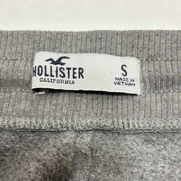 Hollister Joggers Sweatpants Womens Size S Gray Logo Drawstring Y2K - Image 4