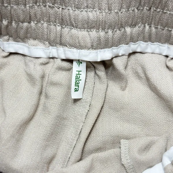 Halara High Waisted Drawstring Pocket Wide Leg Casual Linen-Feel Pants 30x29 - Image 7