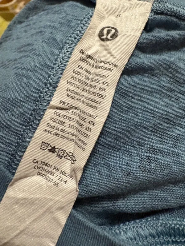 NWOT New Lululemon Blue Tie-Waist Short-Sleeve Crop T-Shirt Utility Blue 8 - Image 6