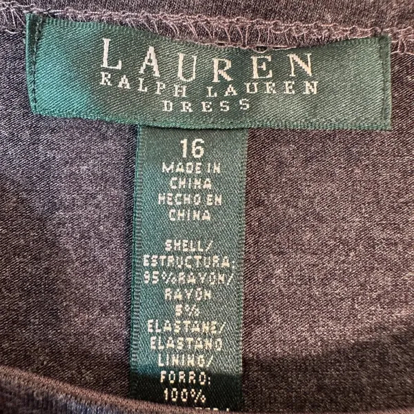 Lauren Ralph Lauren Pilar Heather Gray‎ Ruched Blouson Dress 16 NWT $139 - Image 3