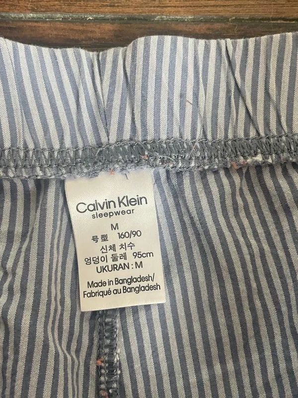 Calvin Klein blue and white striped pajama pants - Image 3
