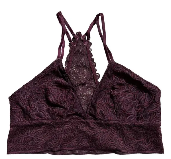 Aerie Plum Purple Desert Lace Racerback Bralette Size Small 2862 - Image 2