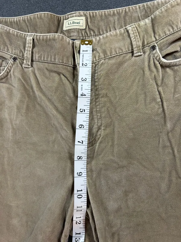 L.L. Bean Velour Pants Womens in Size 16 Light Brown Straight Leg Cabincore - Image 5