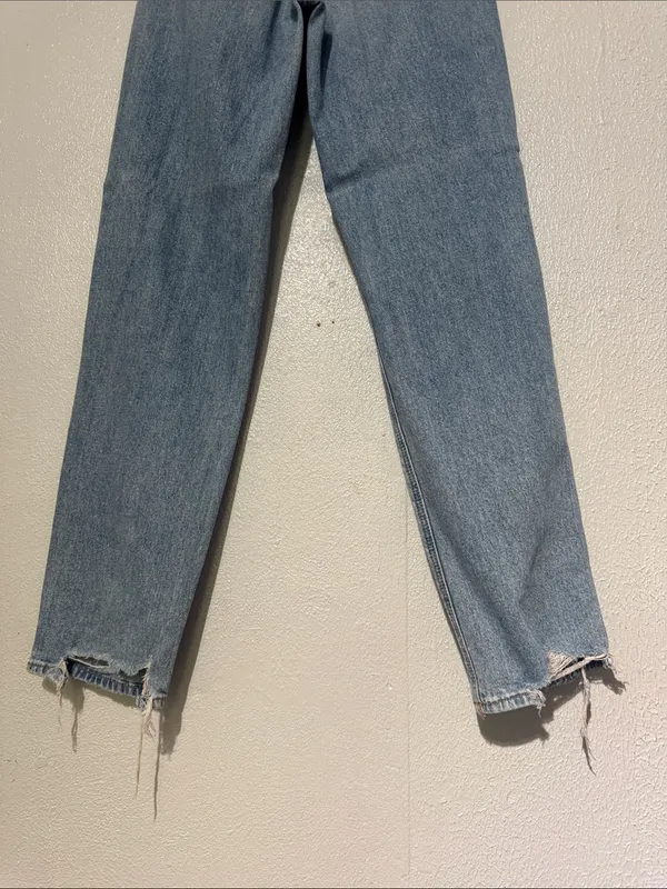 American Eagle Strigid Highest Rise Baggy Straight Distressed Jeans 2R - Image 5