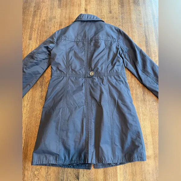 Eddie Bauer Navy Christine Trench Coat Cotton Nylon Preppy Classic - Size XS - Image 2