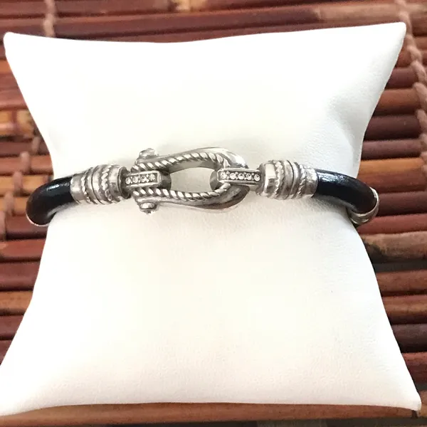 Brighton Elegant Silver and Black Bracelet Bangle - Image 2