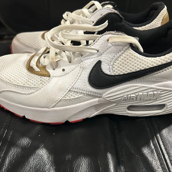 Nike Air Max White and Gold with Black Swoosh - Image 3