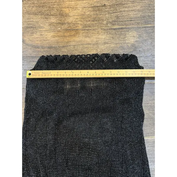 Lauren Ralph Lauren Metallic Open Knit Sleeveless Blouse‎ Black/Blue Crochet - Image 7