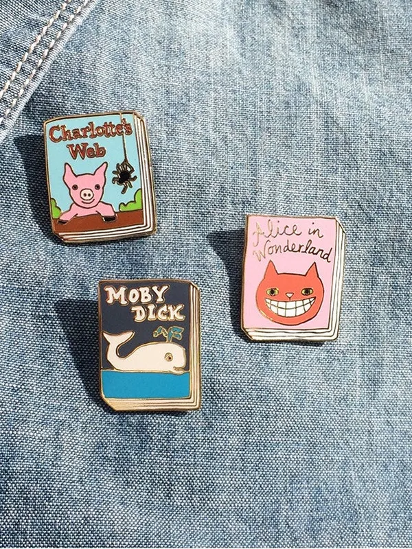 NEW Ideal Bookshelf Classic Books Moby Dick Enamel Pin - Image 4
