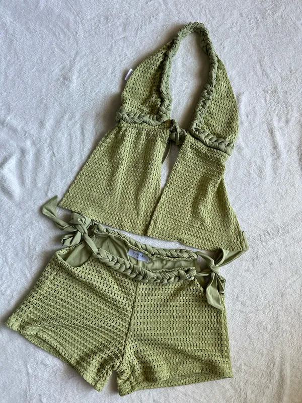 Outcast Clothing Benni Top Matcha Benni Shorts Matcha Set  - Image 5