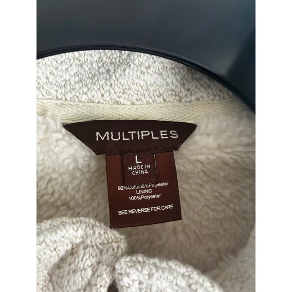 Sherpa Lined Zipper Vest Multiples Medium Cream Off White Pockets - Image 3