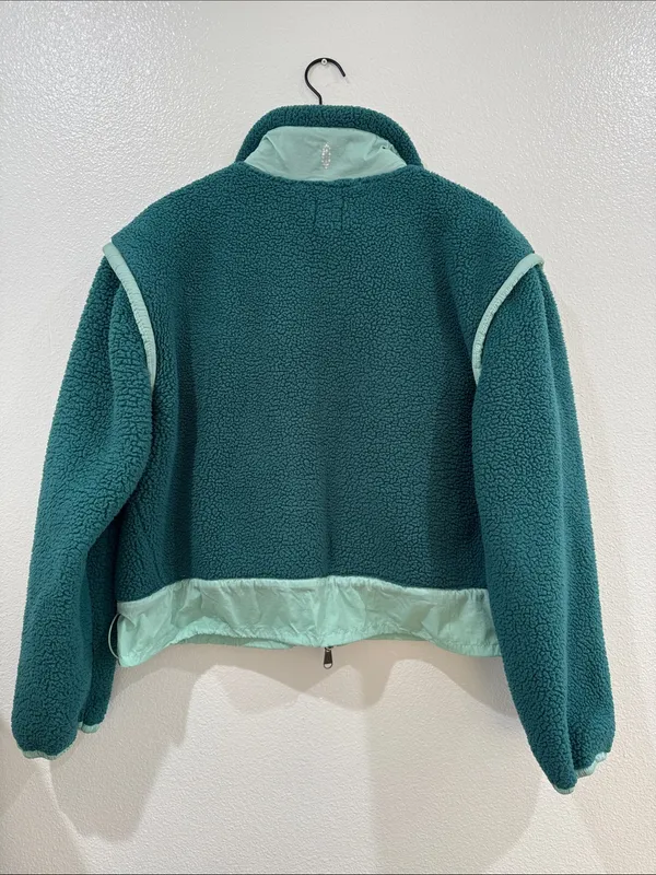 FP Movement by Free People Teal Sherpa Jacket with Mint Trim - Image 11