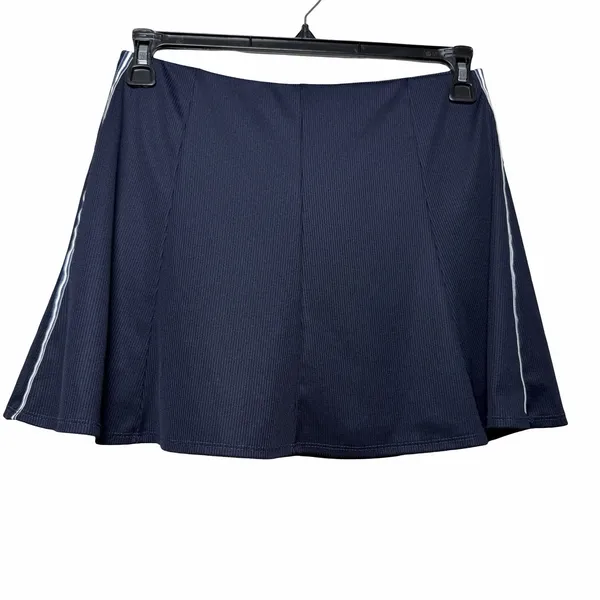 Lucky in Love Long Gore Hybrid Ribbed Skirt Womens M Navy Tennis Pickleball Golf - Image 2