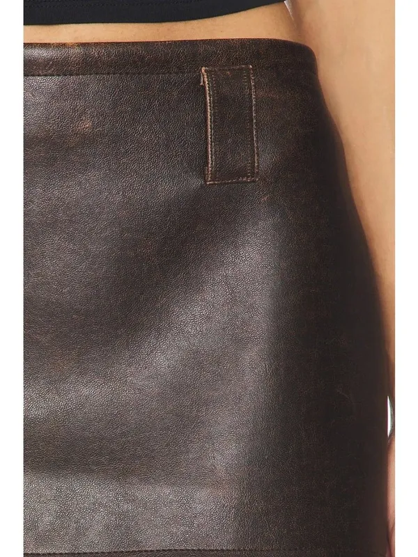 Milkwhite Mini Skirt in Used Small New Womens Faux Leather Vegan - Image 5