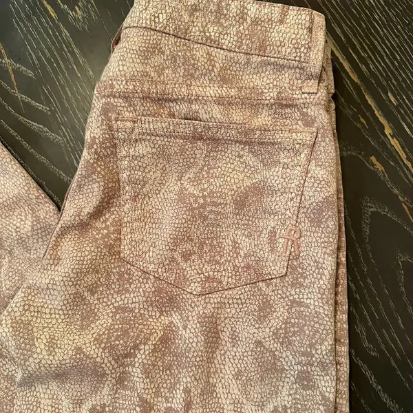Rich & Skinny Women's Size 24 Pink reptile print Skinny Jeans Stretch Denim - Image 5